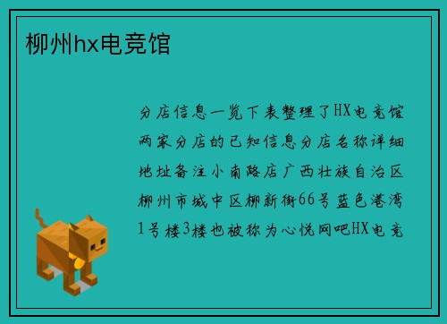 柳州hx电竞馆
